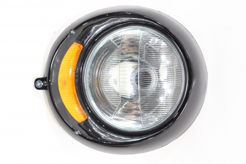 Farol Mb 1113/1313 70/82 Completo Aro Preto C/Pisca